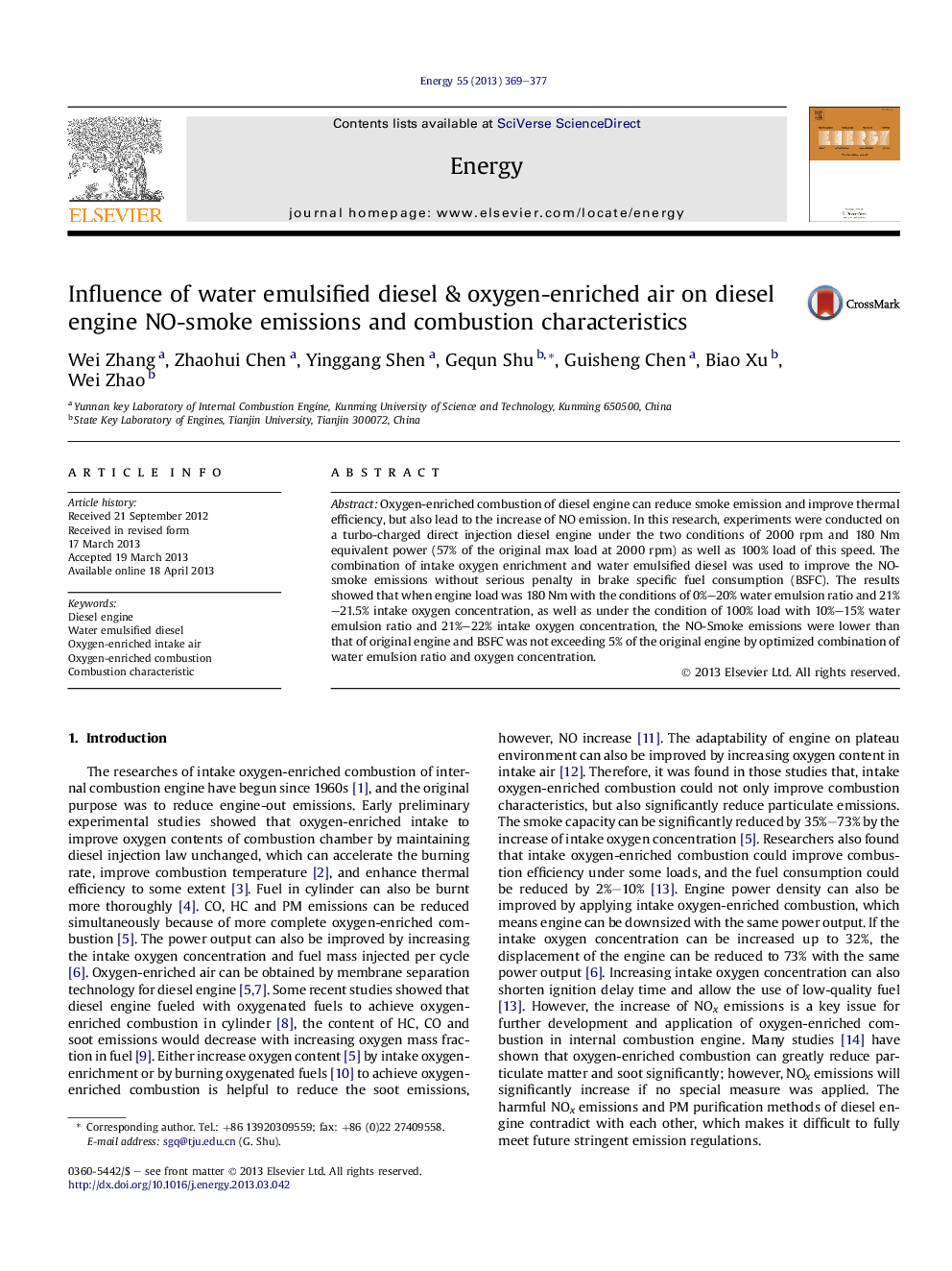 Influence of water emulsified diesel & oxygen-enriched air on diesel engine NO-smoke emissions and combustion characteristics