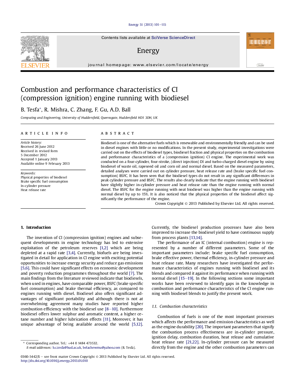 Combustion and performance characteristics of CI (compression ignition) engine running with biodiesel