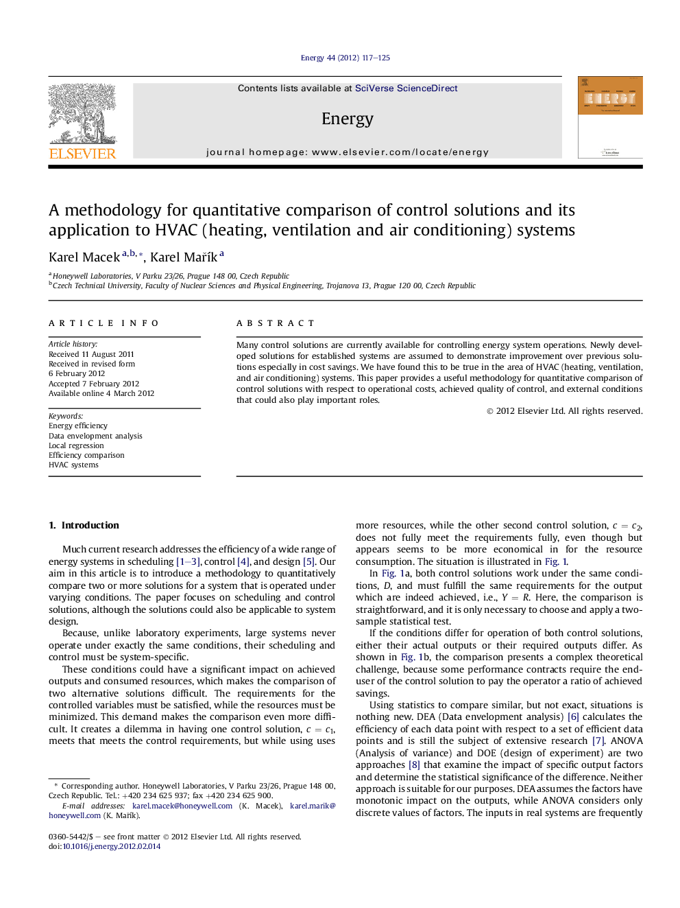 A methodology for quantitative comparison of control solutions and its application to HVAC (heating, ventilation and air conditioning) systems