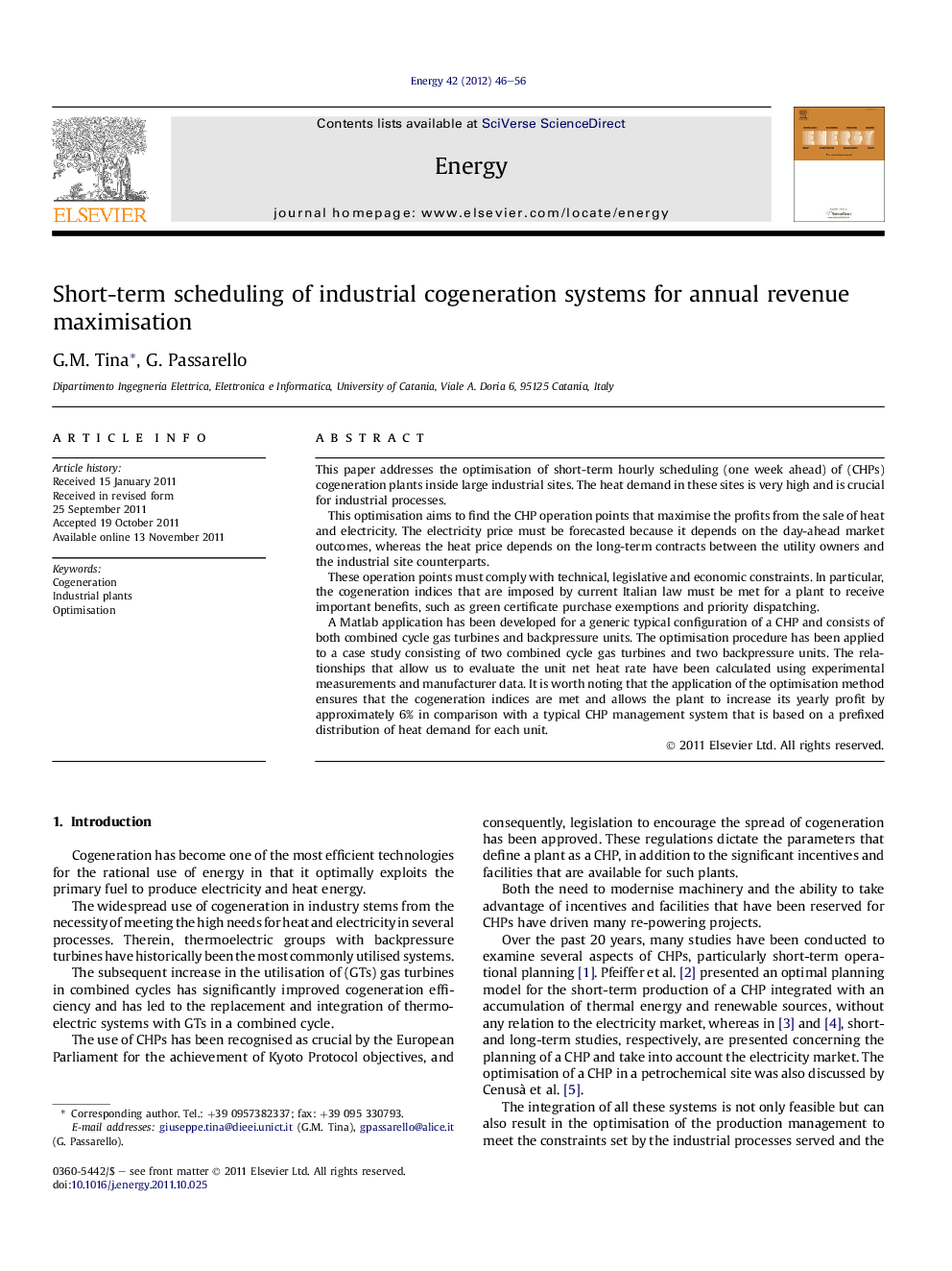 Short-term scheduling of industrial cogeneration systems for annual revenue maximisation