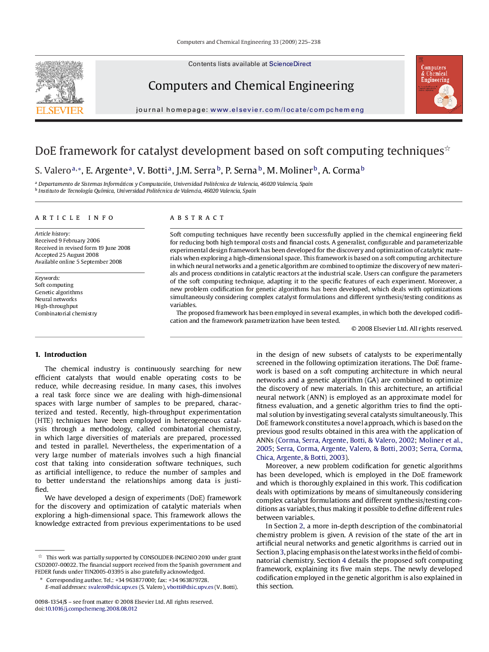 DoE framework for catalyst development based on soft computing techniques 