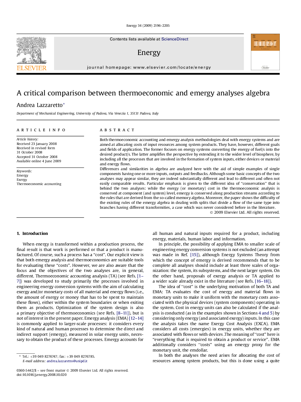 A critical comparison between thermoeconomic and emergy analyses algebra