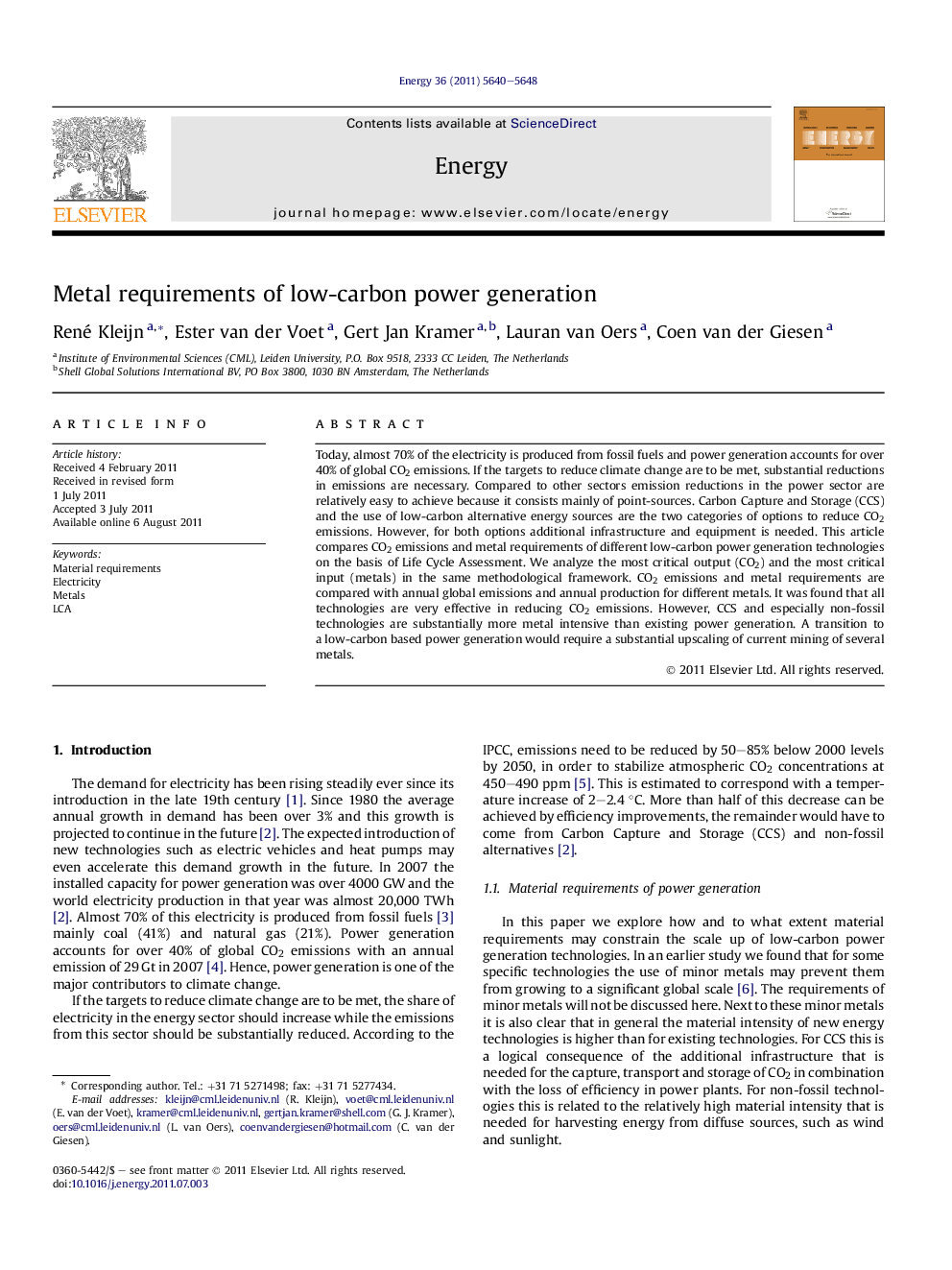 Metal requirements of low-carbon power generation