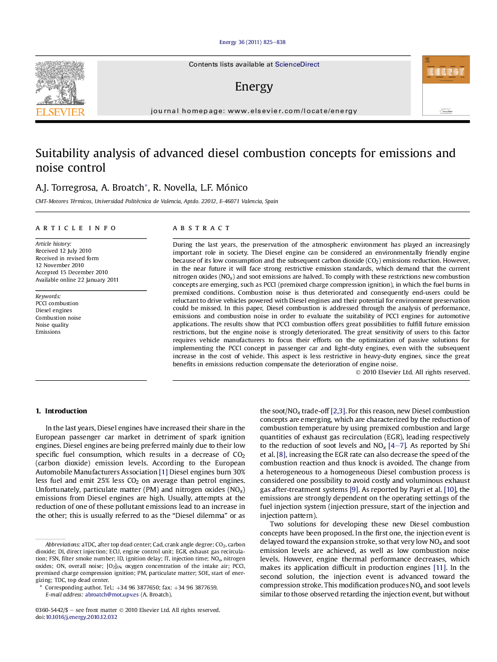 Suitability analysis of advanced diesel combustion concepts for emissions and noise control