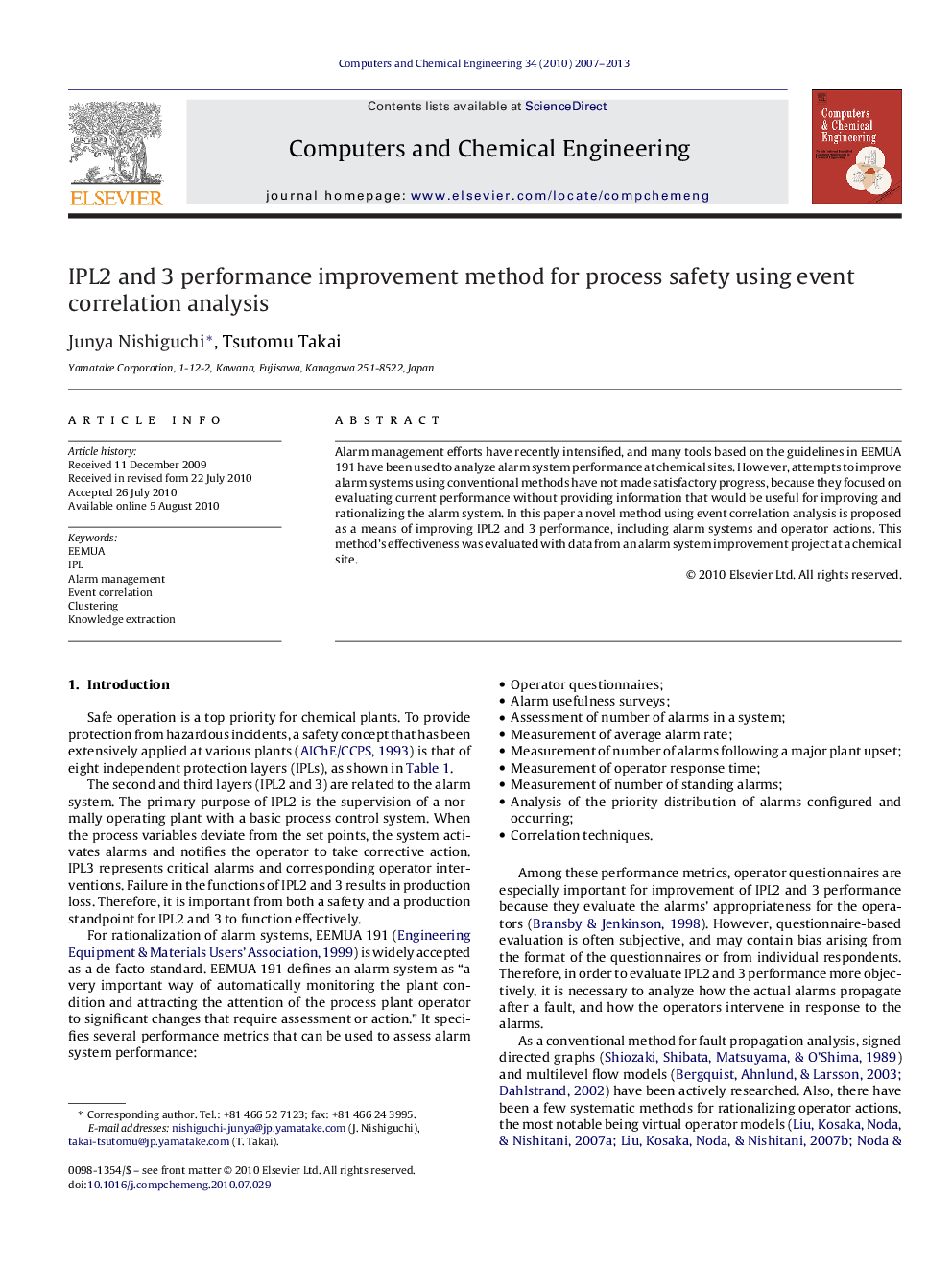 IPL2 and 3 performance improvement method for process safety using event correlation analysis