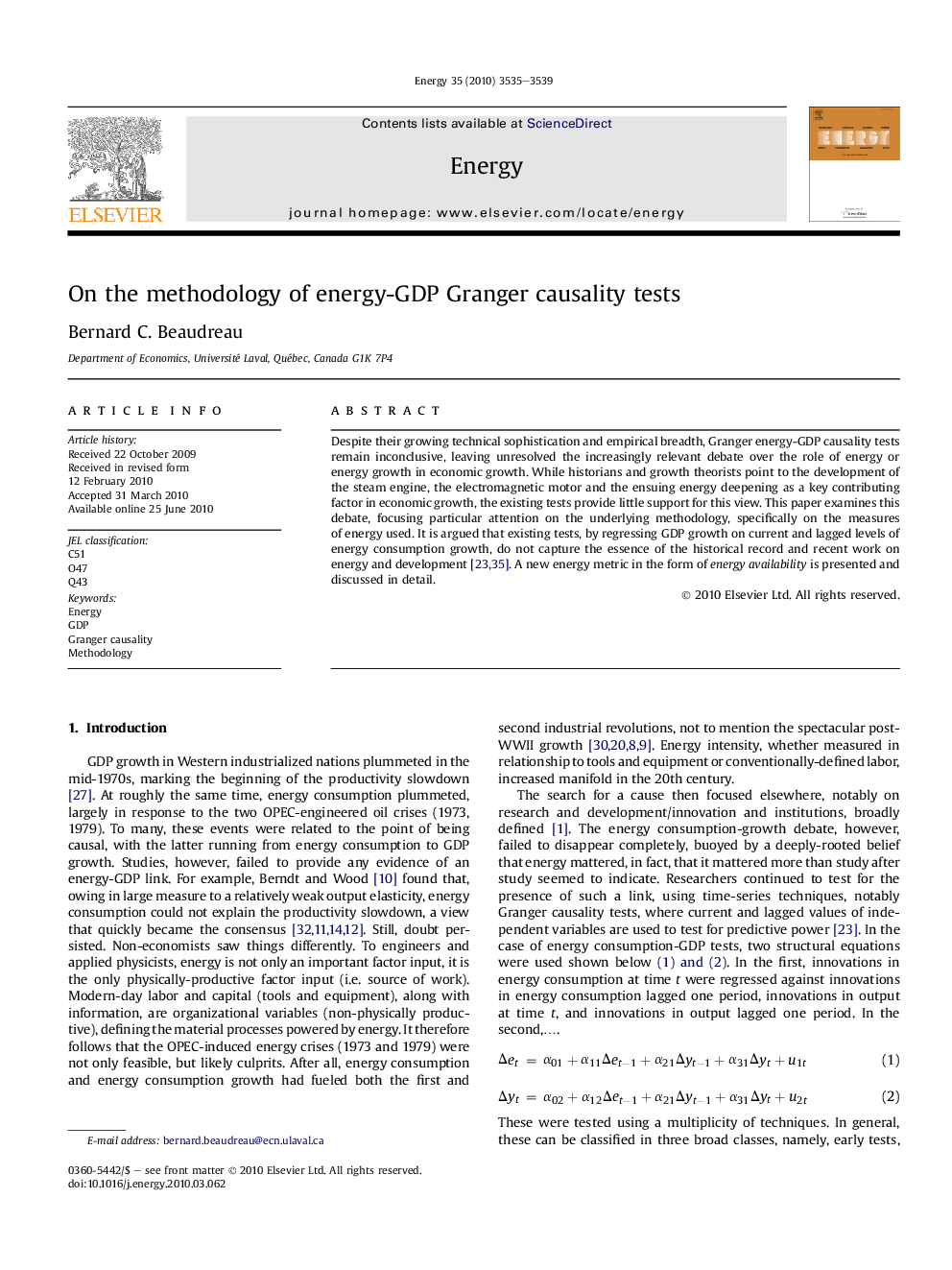 On the methodology of energy-GDP Granger causality tests