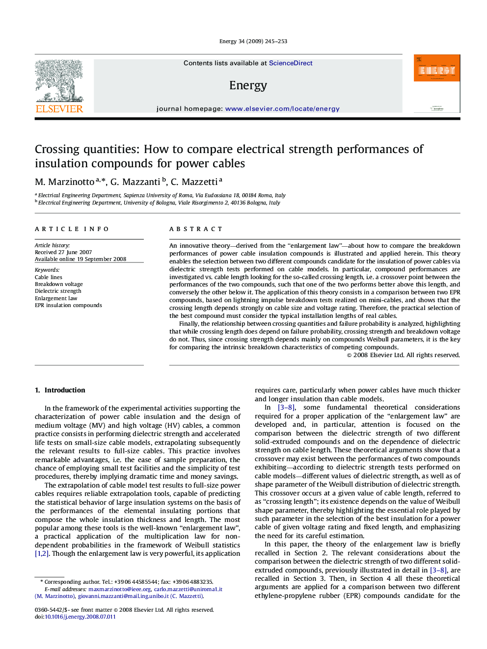 Crossing quantities: How to compare electrical strength performances of insulation compounds for power cables