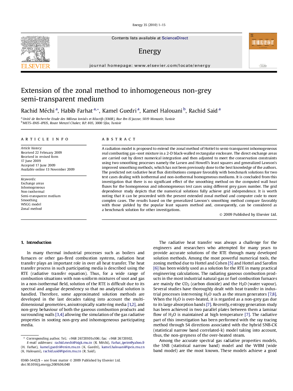 Extension of the zonal method to inhomogeneous non-grey semi-transparent medium