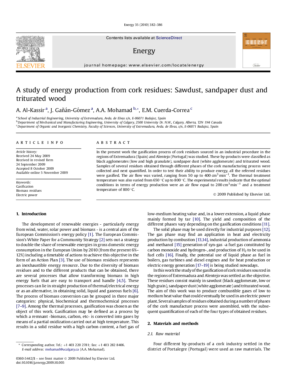 A study of energy production from cork residues: Sawdust, sandpaper dust and triturated wood