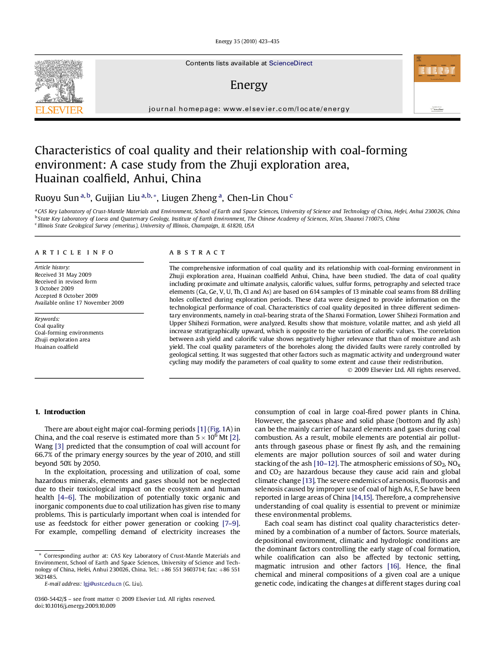 Characteristics of coal quality and their relationship with coal-forming environment: A case study from the Zhuji exploration area, Huainan coalfield, Anhui, China