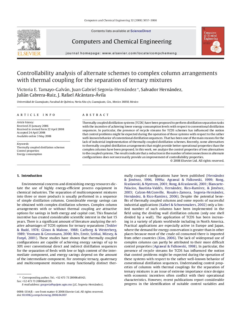 Controllability analysis of alternate schemes to complex column arrangements with thermal coupling for the separation of ternary mixtures