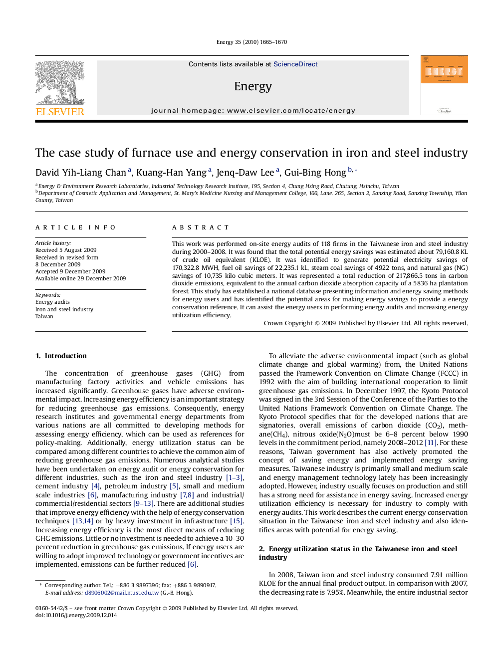 The case study of furnace use and energy conservation in iron and steel industry