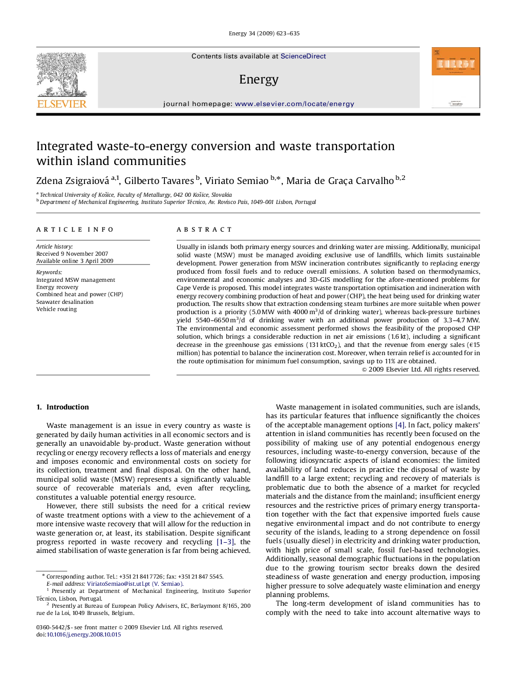 Integrated waste-to-energy conversion and waste transportation within island communities