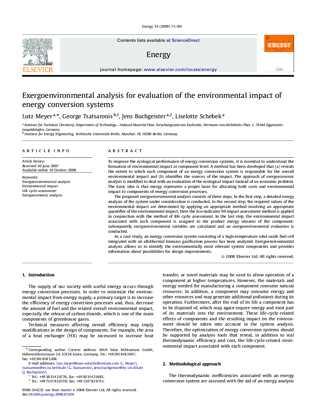 Exergoenvironmental analysis for evaluation of the environmental impact of energy conversion systems