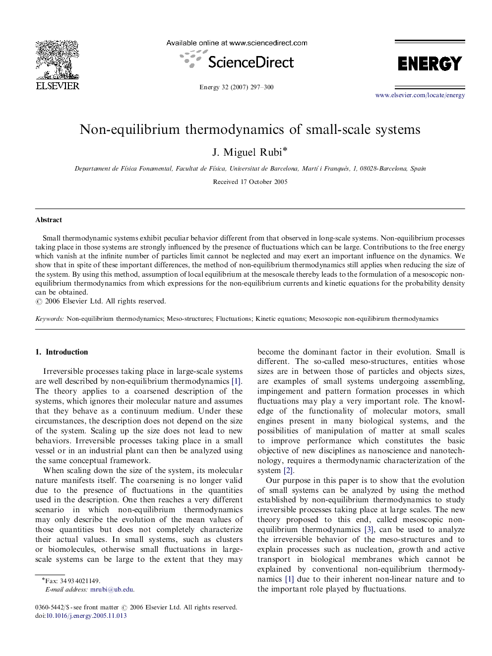 Non-equilibrium thermodynamics of small-scale systems