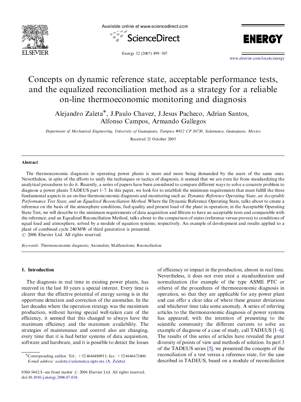 Concepts on dynamic reference state, acceptable performance tests, and the equalized reconciliation method as a strategy for a reliable on-line thermoeconomic monitoring and diagnosis