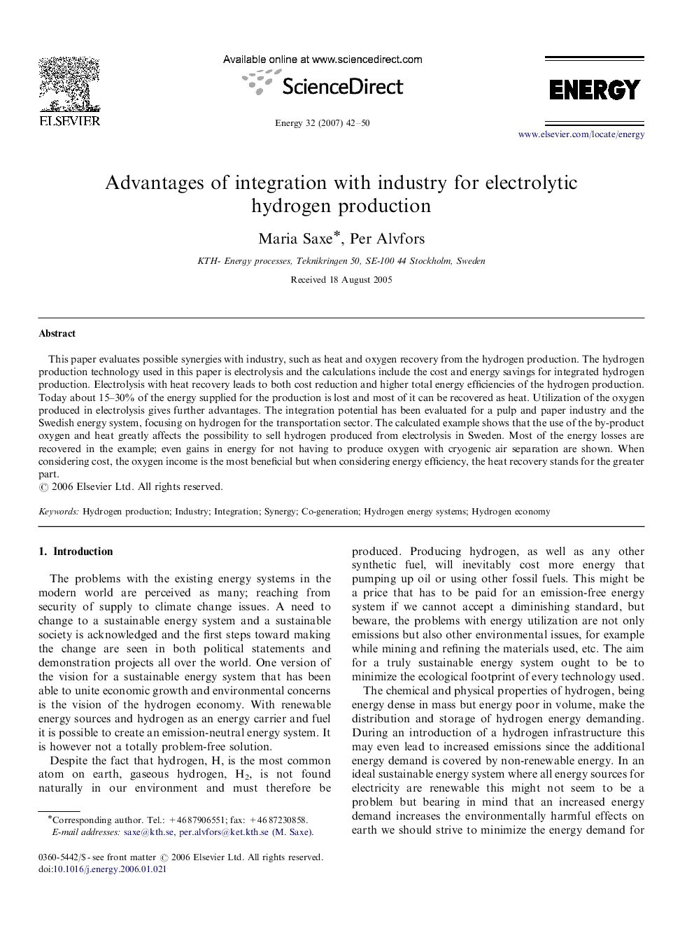 Advantages of integration with industry for electrolytic hydrogen production