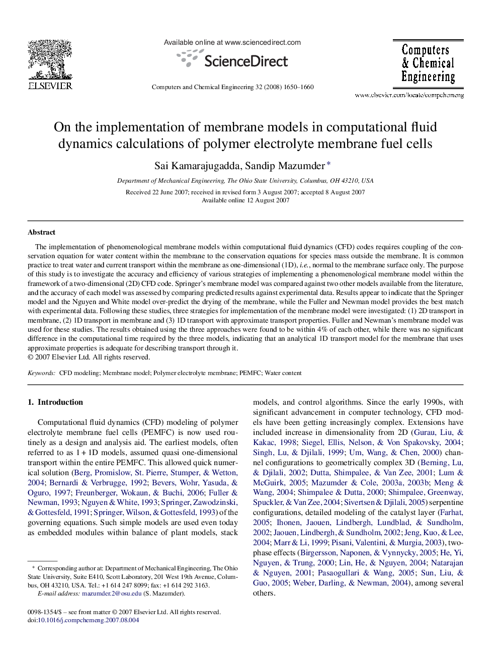 On the implementation of membrane models in computational fluid dynamics calculations of polymer electrolyte membrane fuel cells