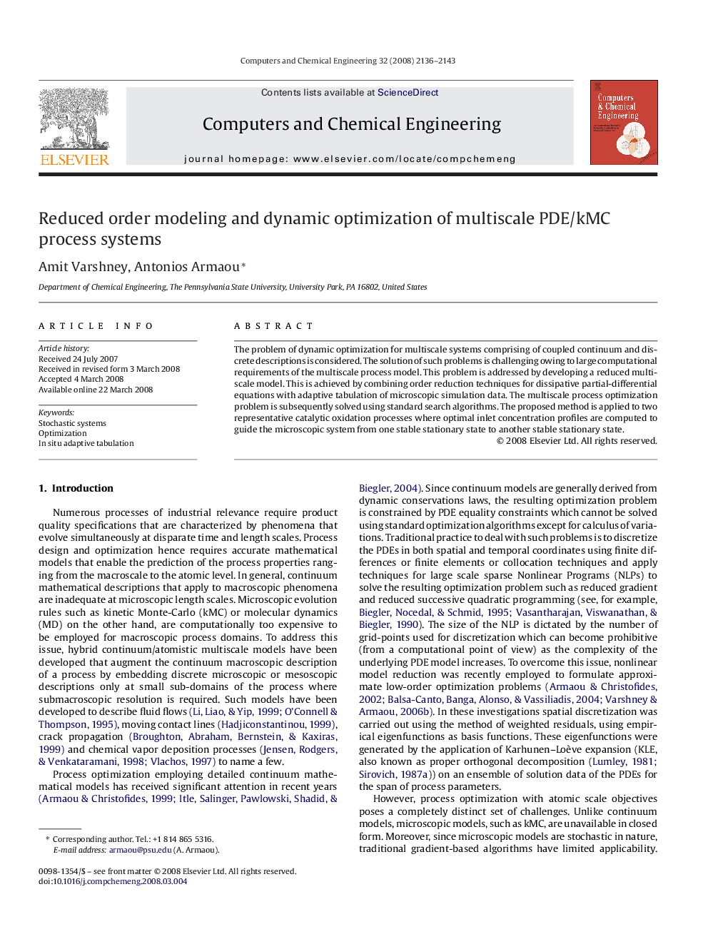 Reduced order modeling and dynamic optimization of multiscale PDE/kMC process systems