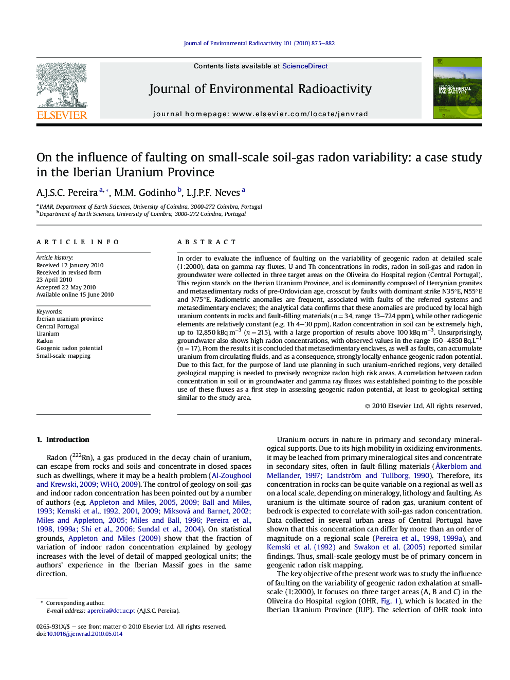 On the influence of faulting on small-scale soil-gas radon variability: a case study in the Iberian Uranium Province