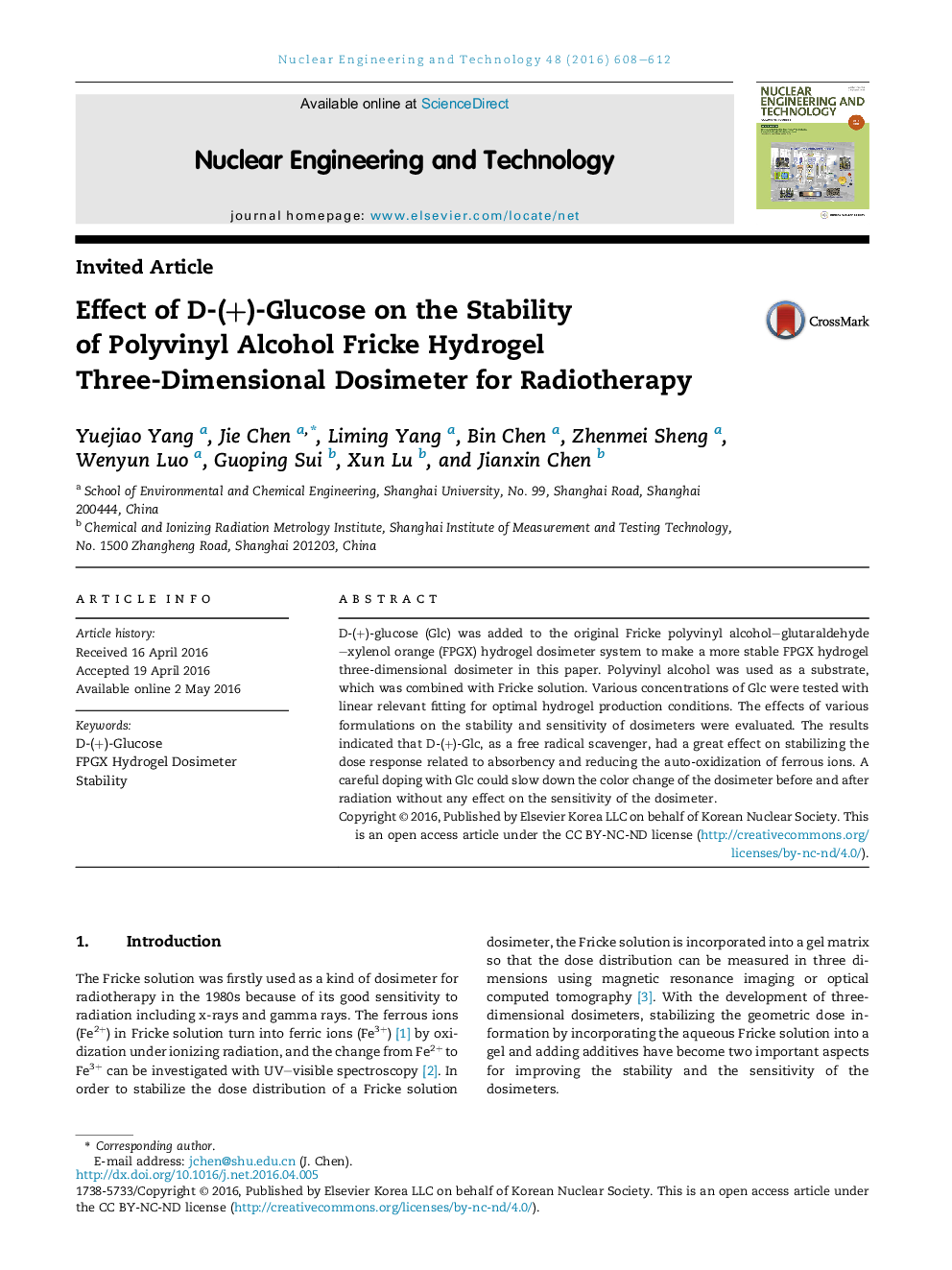 Effect of D-(+)-Glucose on the Stability of Polyvinyl Alcohol Fricke Hydrogel Three-Dimensional Dosimeter for Radiotherapy