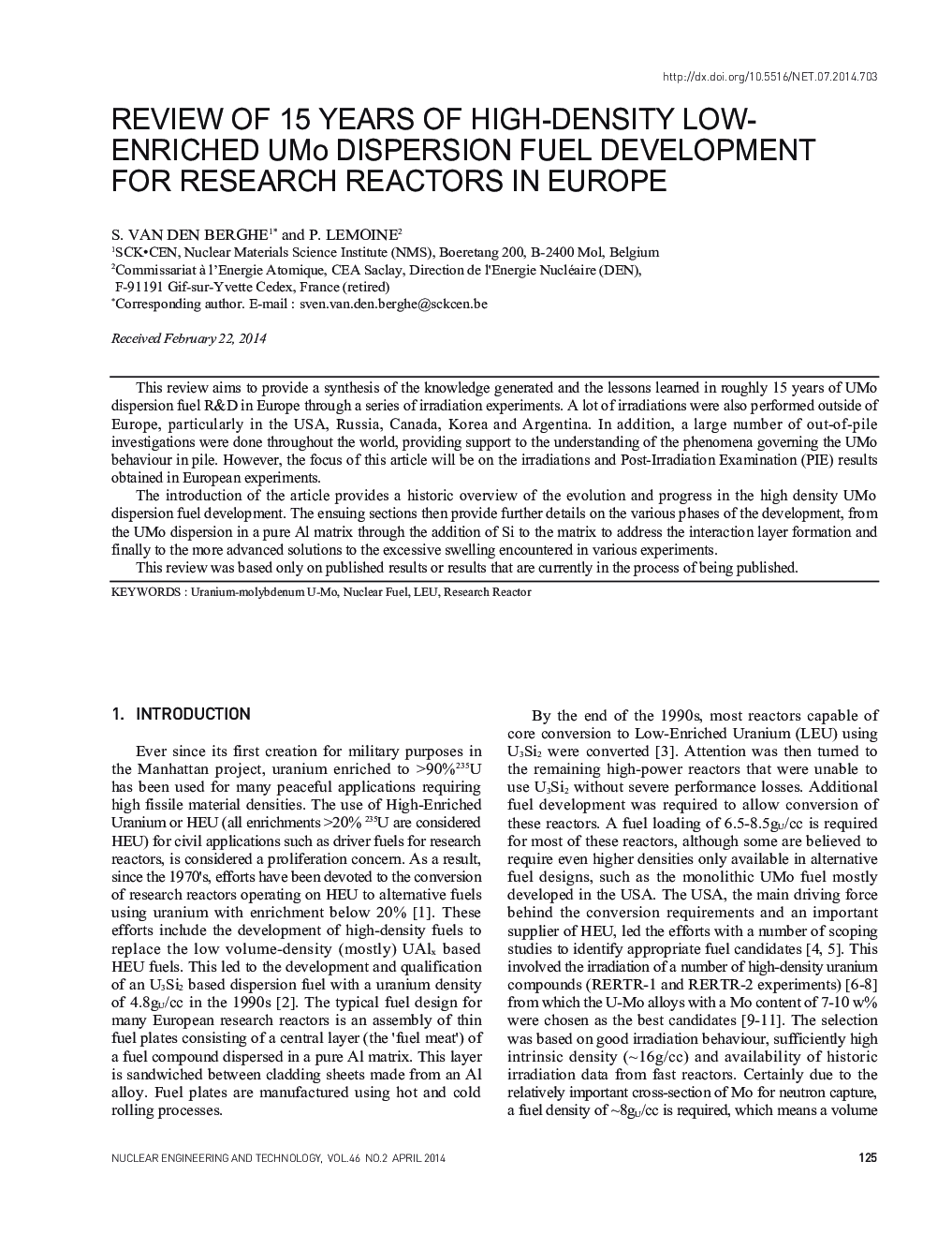 REVIEW OF 15 YEARS OF HIGH-DENSITY LOW-ENRICHED UMo DISPERSION FUEL DEVELOPMENT FOR RESEARCH REACTORS IN EUROPE