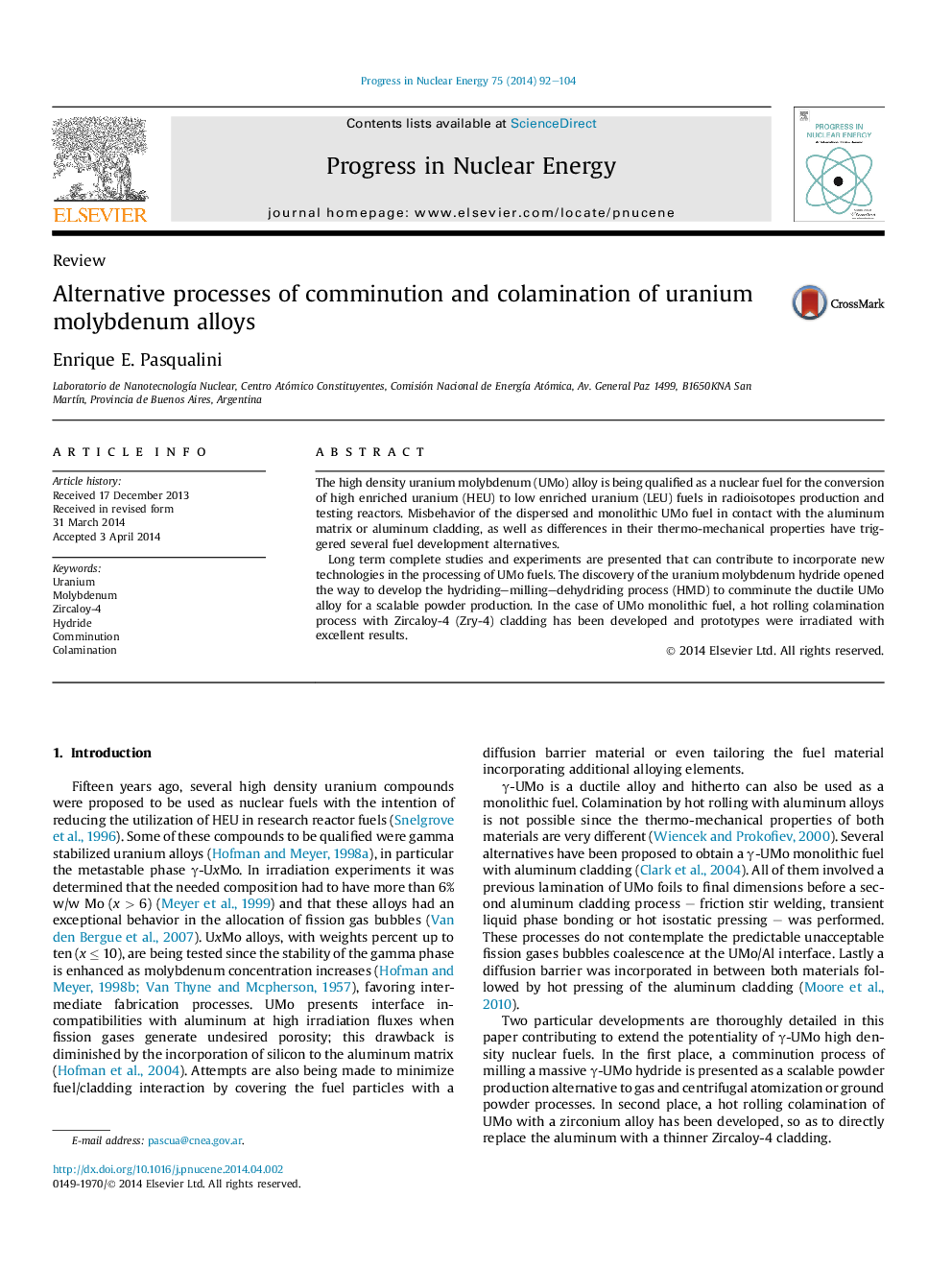 Alternative processes of comminution and colamination of uranium molybdenum alloys