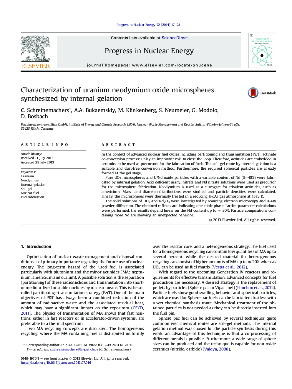 Characterization of uranium neodymium oxide microspheres synthesized by internal gelation