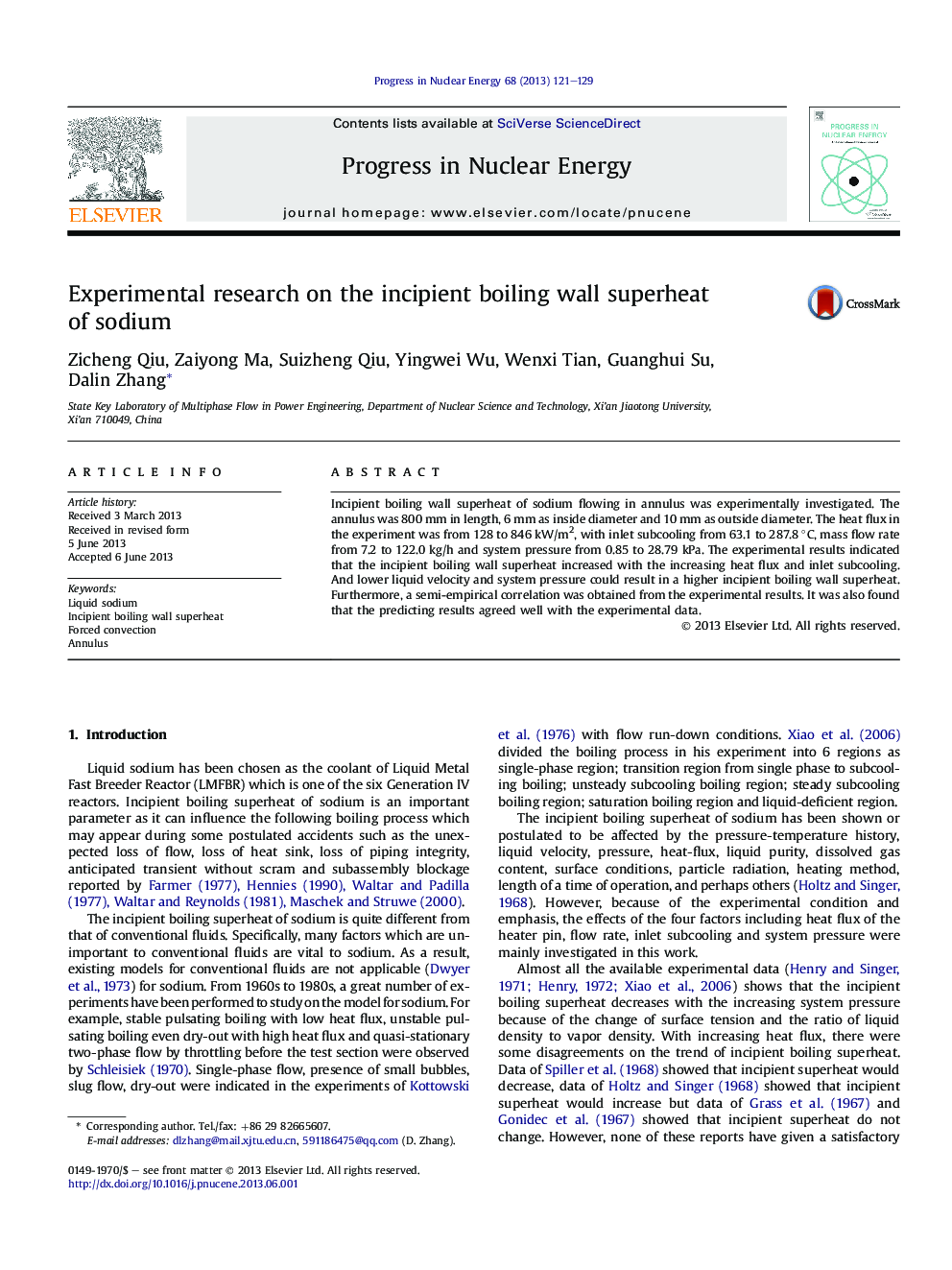 Experimental research on the incipient boiling wall superheat of sodium