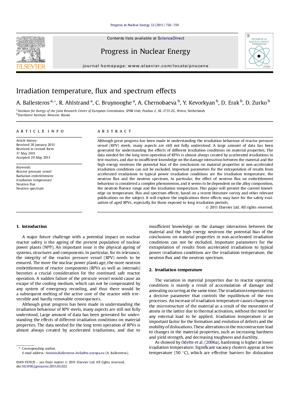 Irradiation temperature, flux and spectrum effects