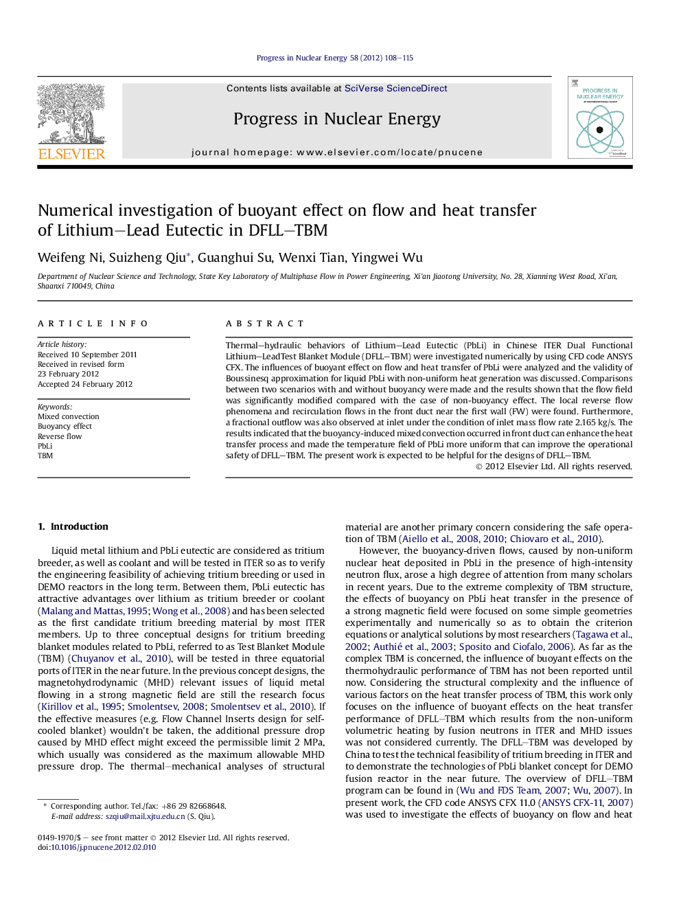 Numerical investigation of buoyant effect on flow and heat transfer of Lithium–Lead Eutectic in DFLL–TBM