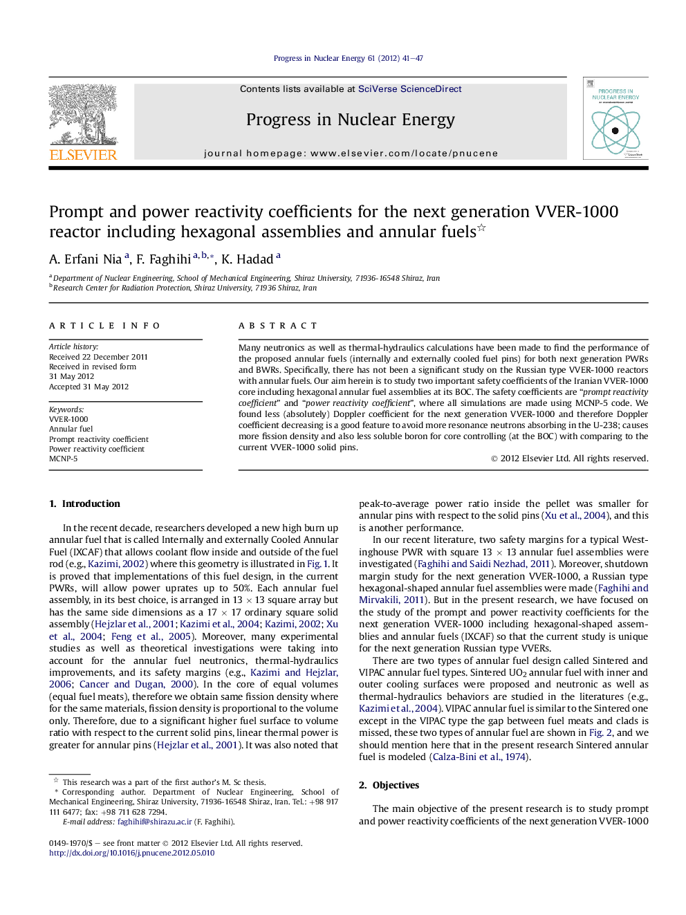 Prompt and power reactivity coefficients for the next generation VVER-1000 reactor including hexagonal assemblies and annular fuels 