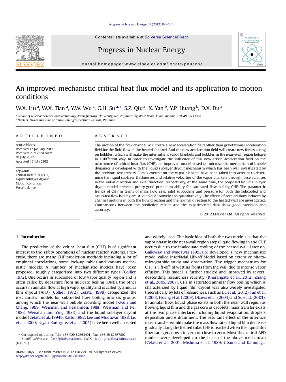 An improved mechanistic critical heat flux model and its application to motion conditions