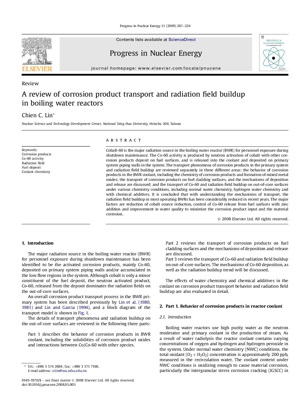 A review of corrosion product transport and radiation field buildup in boiling water reactors