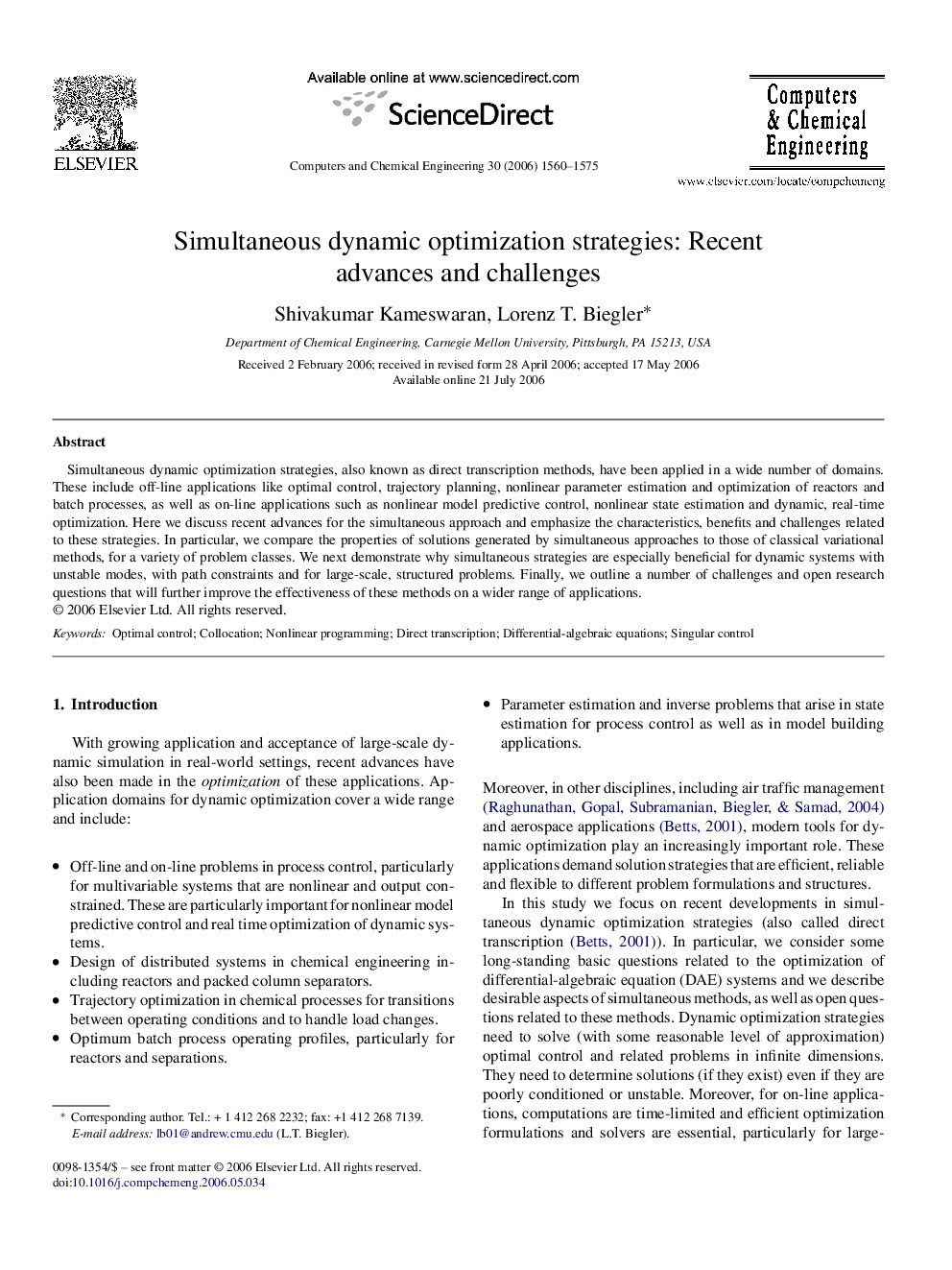 Simultaneous dynamic optimization strategies: Recent advances and challenges