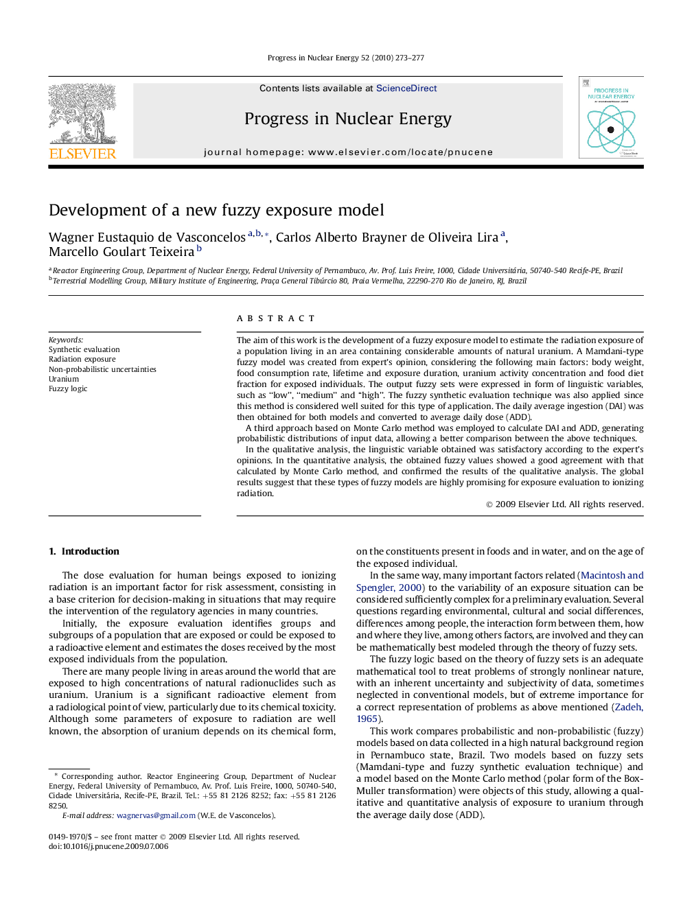 Development of a new fuzzy exposure model