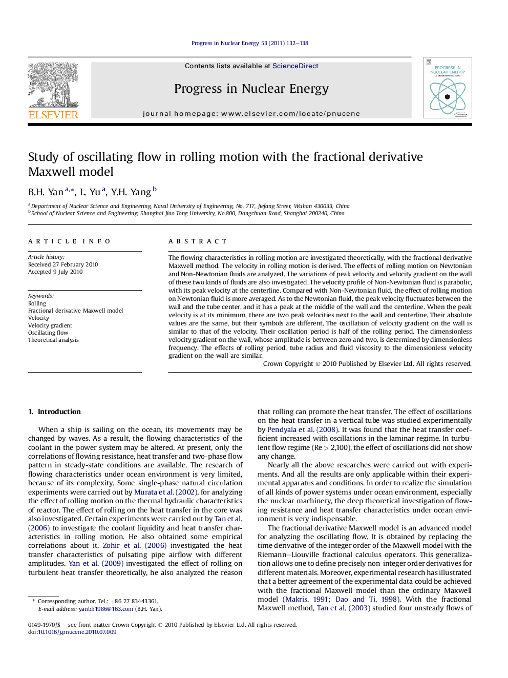 Study of oscillating flow in rolling motion with the fractional derivative Maxwell model