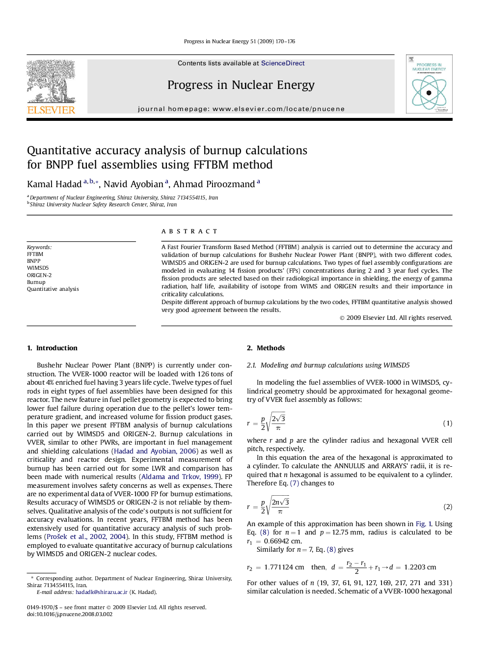 Quantitative accuracy analysis of burnup calculations for BNPP fuel assemblies using FFTBM method