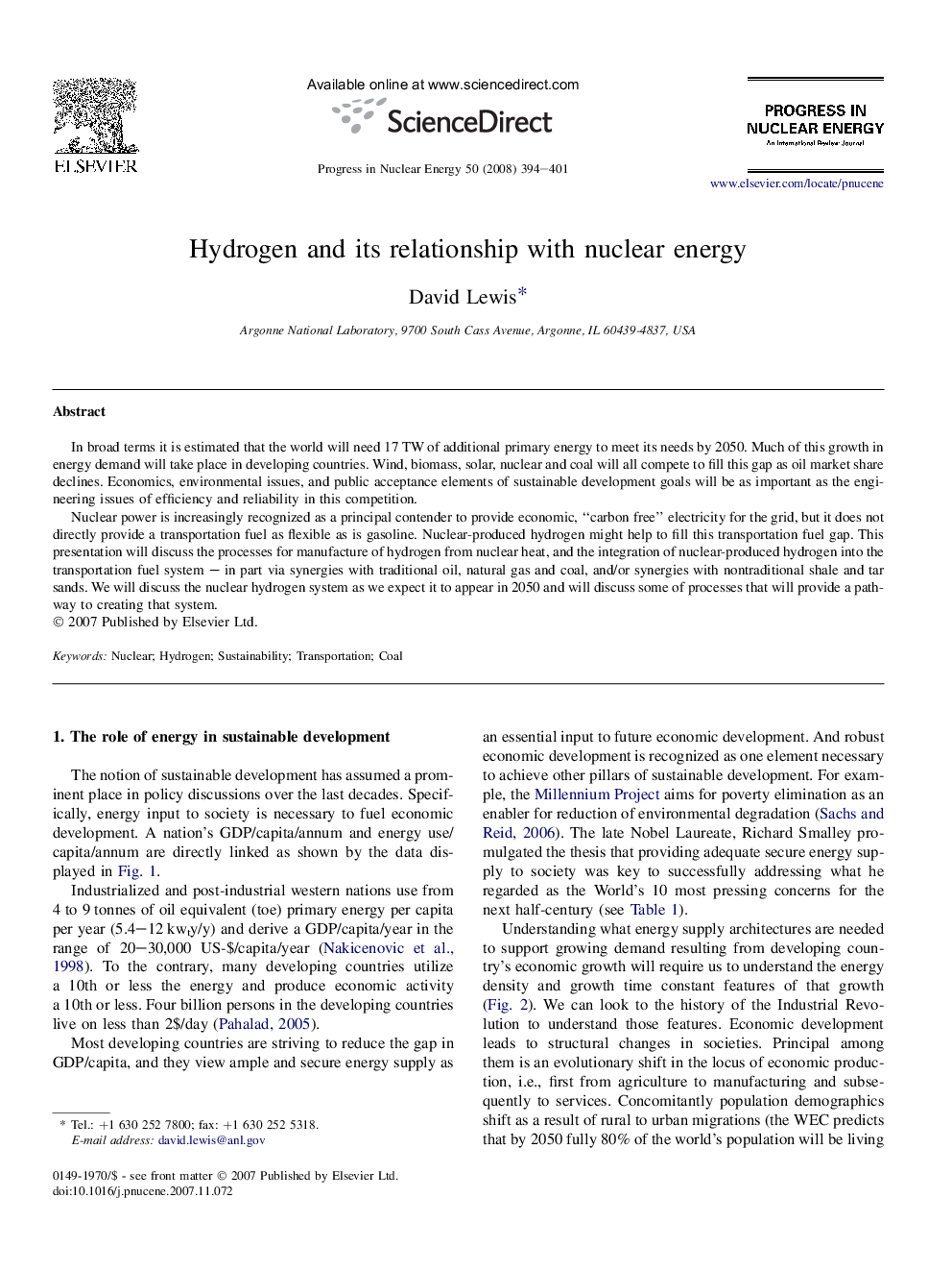 Hydrogen and its relationship with nuclear energy