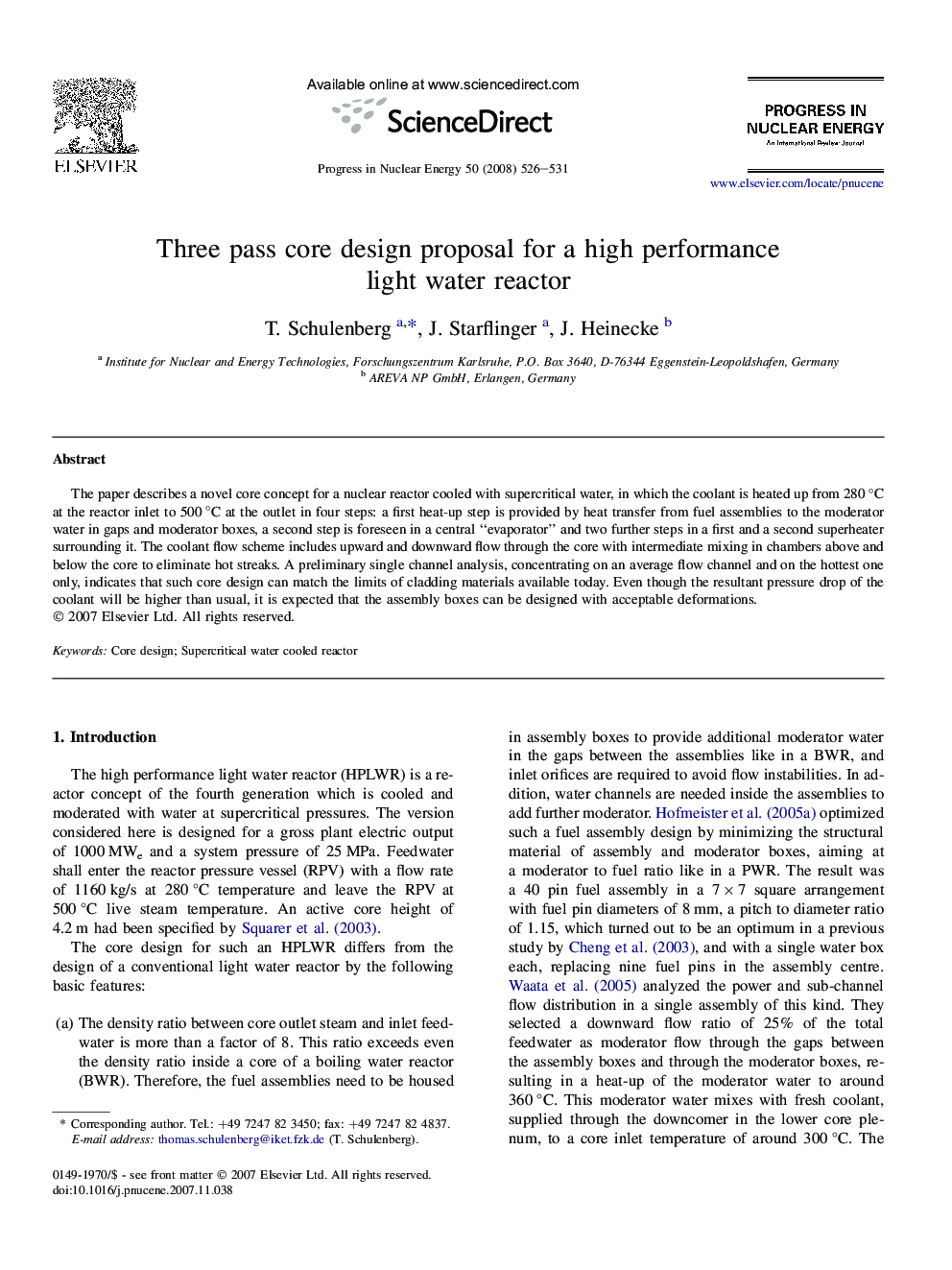 Three pass core design proposal for a high performance light water reactor