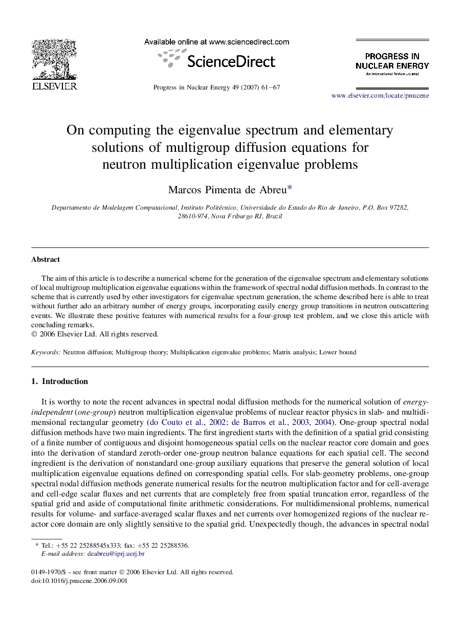 On computing the eigenvalue spectrum and elementary solutions of multigroup diffusion equations for neutron multiplication eigenvalue problems