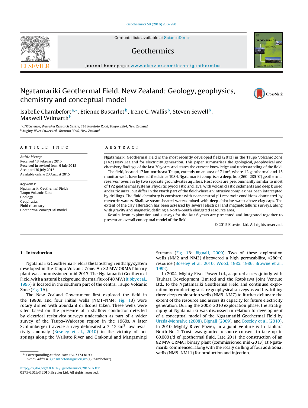 Ngatamariki Geothermal Field, New Zealand: Geology, geophysics, chemistry and conceptual model