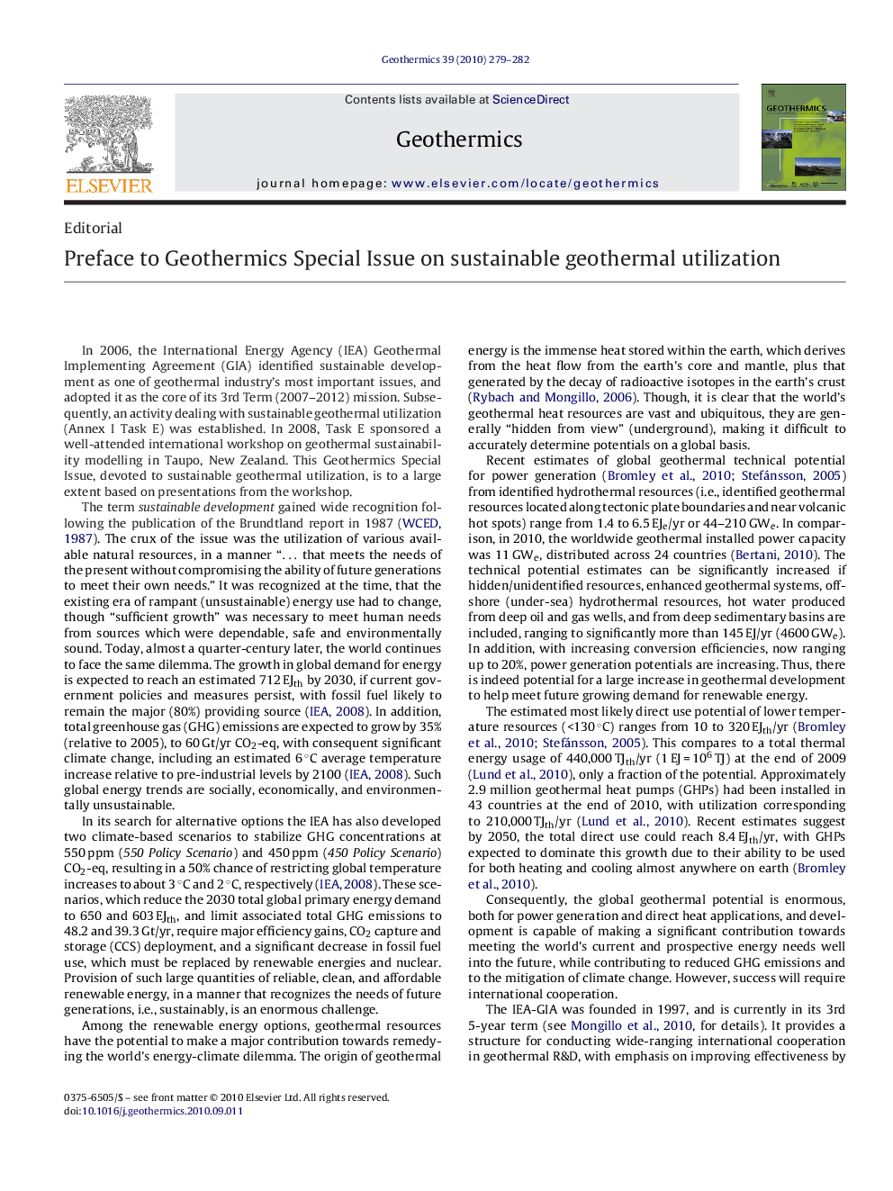 Preface to Geothermics Special Issue on sustainable geothermal utilization