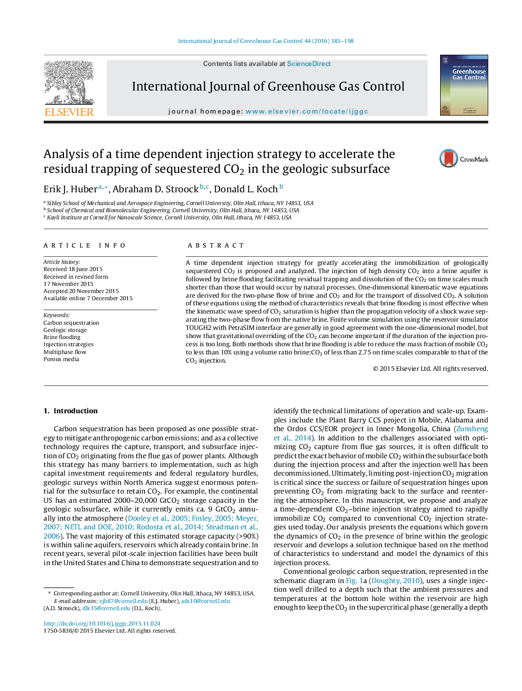 Analysis of a time dependent injection strategy to accelerate the residual trapping of sequestered CO2 in the geologic subsurface