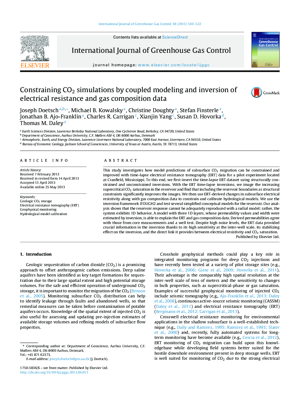 Constraining CO2 simulations by coupled modeling and inversion of electrical resistance and gas composition data