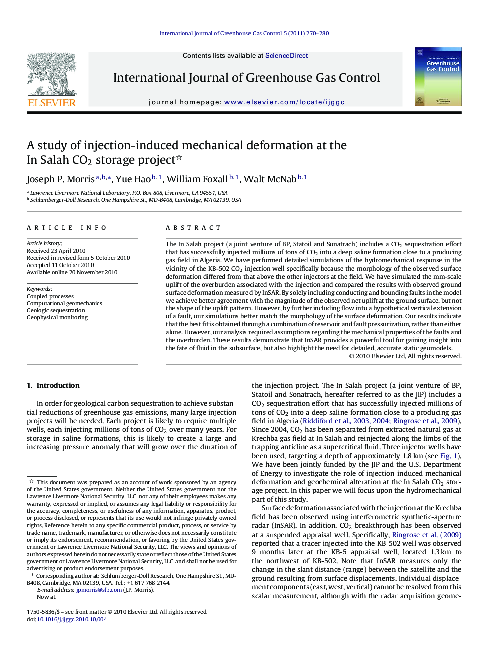 A study of injection-induced mechanical deformation at the In Salah CO2 storage project 