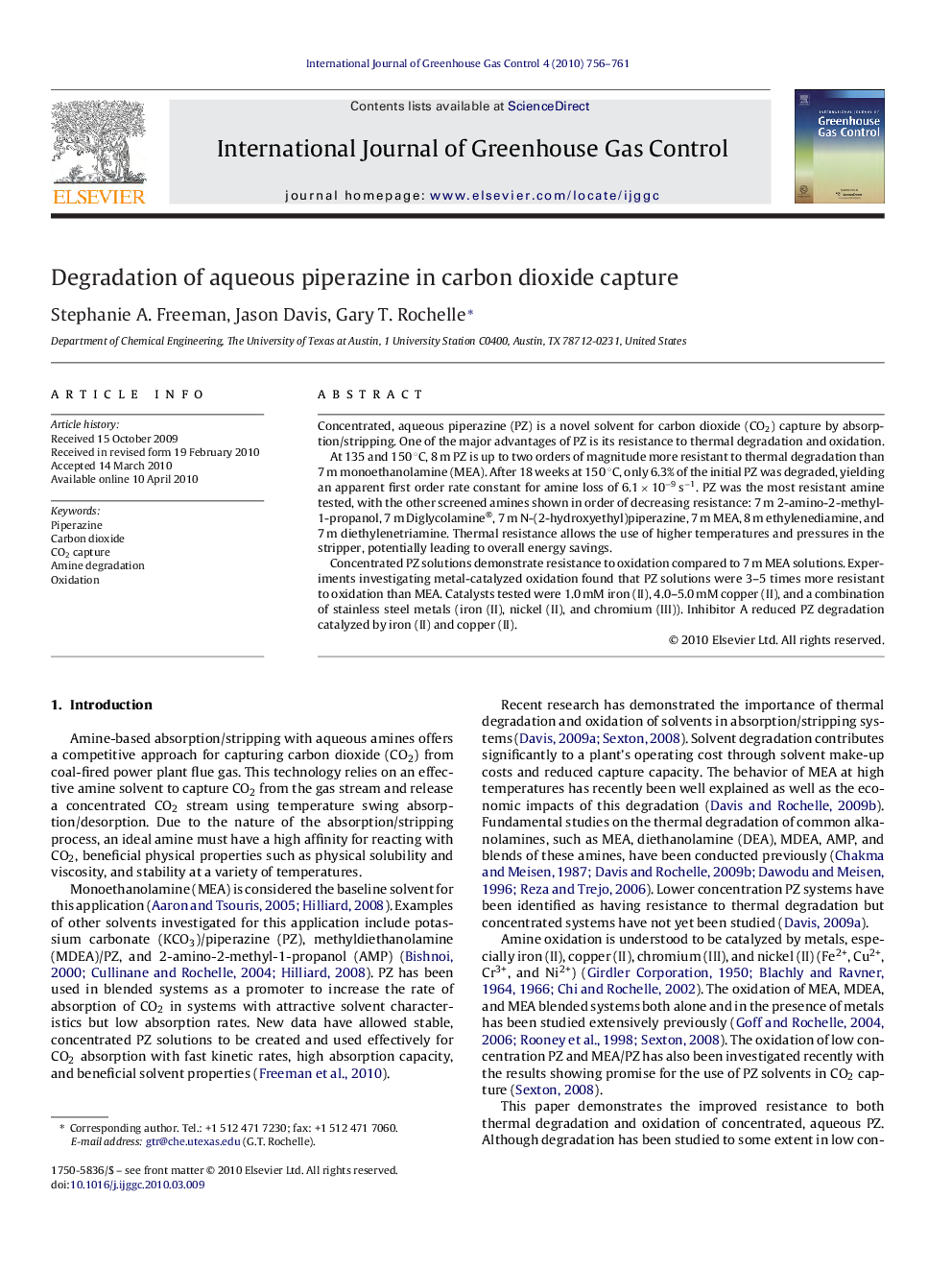 Degradation of aqueous piperazine in carbon dioxide capture