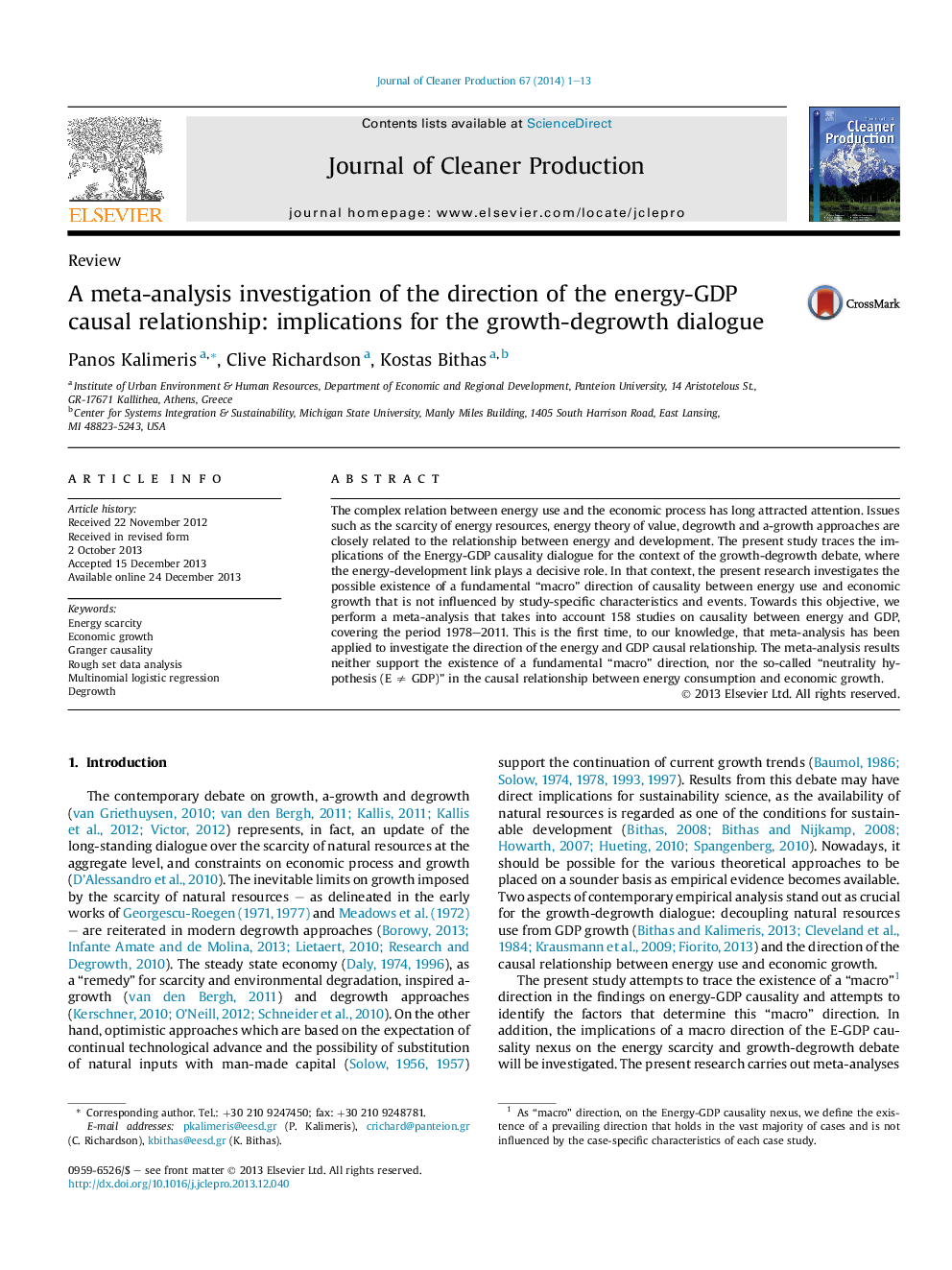 A meta-analysis investigation of the direction of the energy-GDP causal relationship: implications for the growth-degrowth dialogue