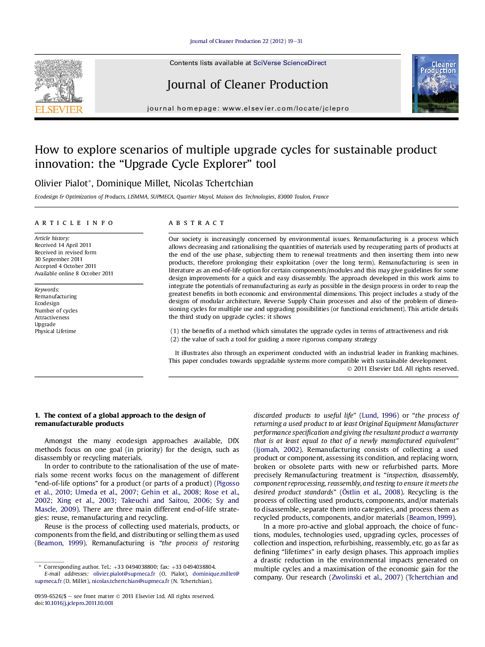 How to explore scenarios of multiple upgrade cycles for sustainable product innovation: the “Upgrade Cycle Explorer” tool