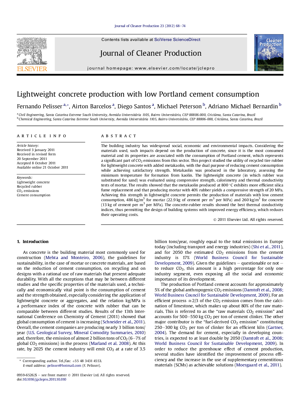 Lightweight concrete production with low Portland cement consumption